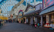 Shops at the base of the Giant Roller Coaster
